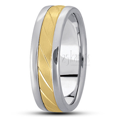 Chic Diagonal Cut Basic Wedding Band  - main view thumbnail