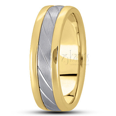 Chic Diagonal Cut Basic Wedding Band  - view 4 thumbnail