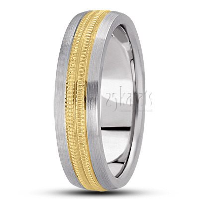Satin Finish Carved Design Wedding Ring  - main view thumbnail