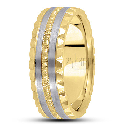 Ridged Edge Basic Design Wedding Ring  - view 4