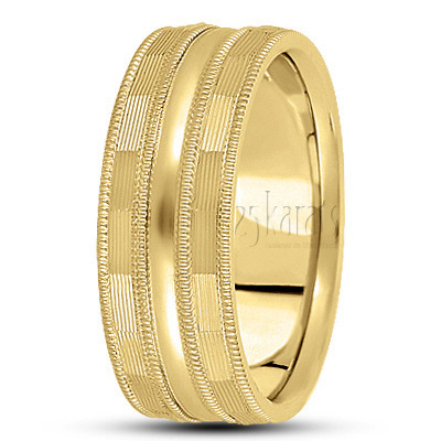 Sturdy Angular Cut Diamond Cut Wedding Band  - view 2 thumbnail