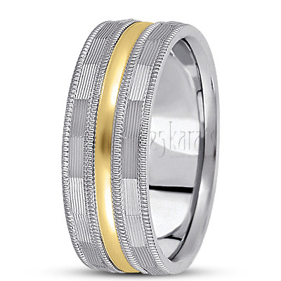 Sturdy Angular Cut Diamond Cut Wedding Band  - view 3
