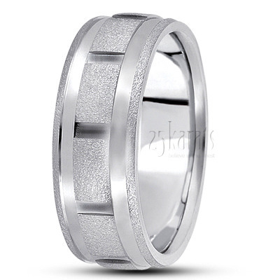 Stone Finish Carved Design Wedding Ring  - main view thumbnail