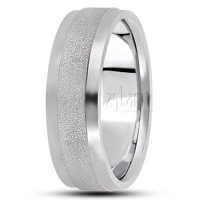 Stoned Center Basic Design Wedding Ring  - view 2