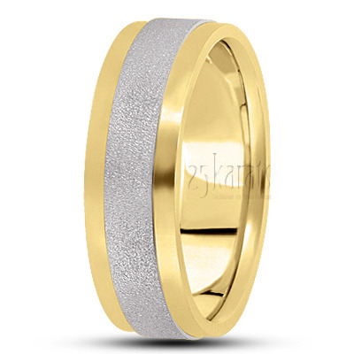 Stoned Center Basic Design Wedding Ring  - main view