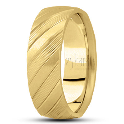 Diagonal Diamond Cut Wedding Band  - main view