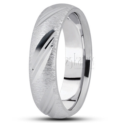 Basic Carved Diamond Cut Wedding Band - main view thumbnail