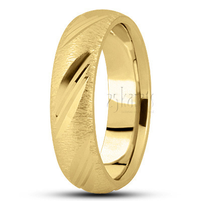 Basic Carved Diamond Cut Wedding Band - view 2 thumbnail