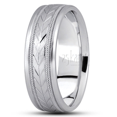 Chic Carved Design Wedding Band  - view 2