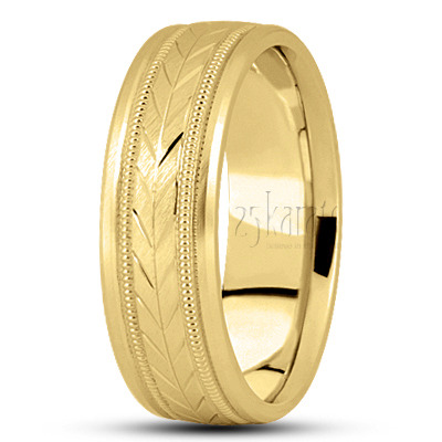 Chic Carved Design Wedding Band  - view 3