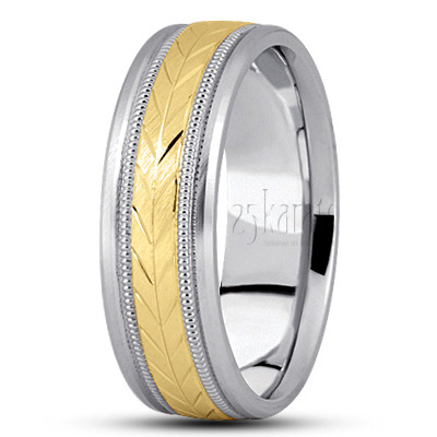Chic Carved Design Wedding Band  - main view
