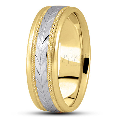 Chic Carved Design Wedding Band  - view 4