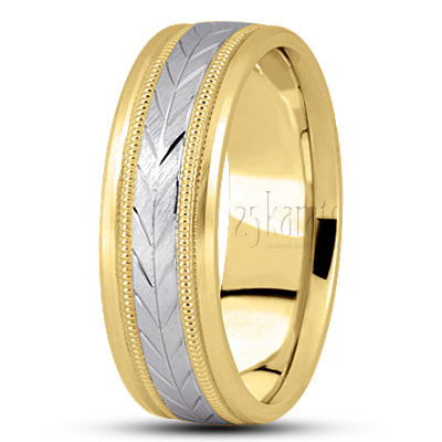 Chic Carved Design Wedding Band  - view 4 thumbnail