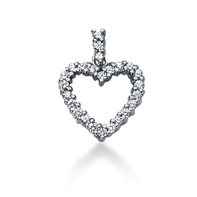 0.50 ct. Round Cut Prong Set Diamond Heart Shape Pendant - view 1