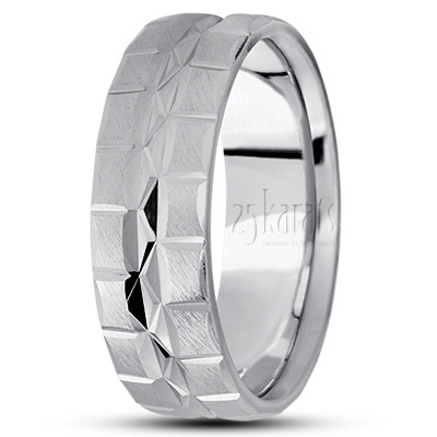 Exquisite Incised Basic Wedding Band  - view 2