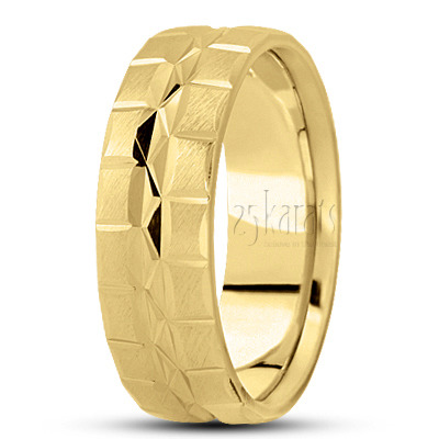 Exquisite Incised Basic Wedding Band  - main view