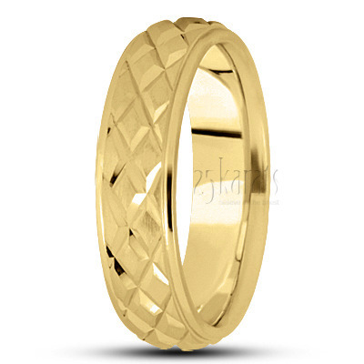 Grooved Basic Carved Wedding Band  - view 3 thumbnail