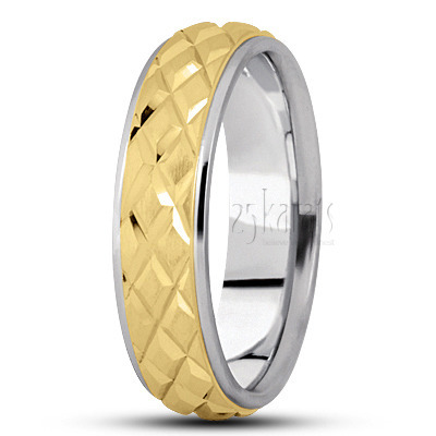 Grooved Basic Carved Wedding Band  - main view thumbnail