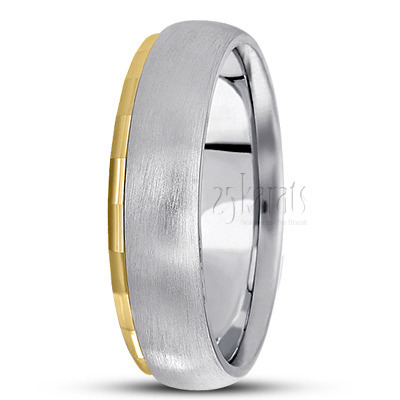 Single Angular Cut Edge Wedding Ring  - view 4 thumbnail