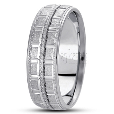 Braid Motif Two-Tone Basic Carved Wedding Ring  - view 2