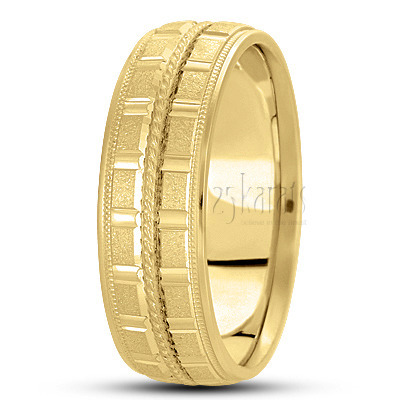Braid Motif Two-Tone Basic Carved Wedding Ring  - view 3 of 4