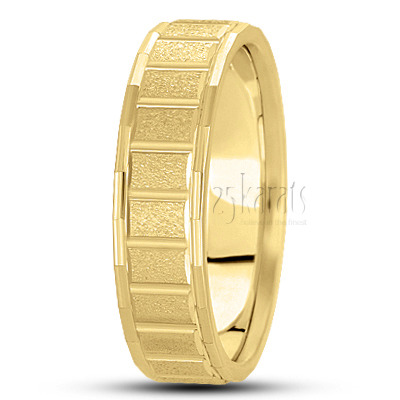 Contemporary Basic Carved Wedding Ring  1 - view 3