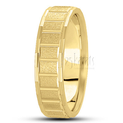 Contemporary Basic Carved Wedding Ring  1 - view 3 thumbnail