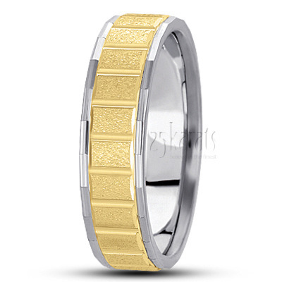 Contemporary Basic Carved Wedding Ring  1 - view 4 thumbnail