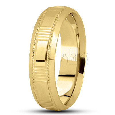 Exquisite Shiny Basic Carved Wedding Band  - view 3