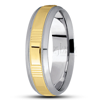 Exquisite Shiny Basic Carved Wedding Band  - view 4 thumbnail