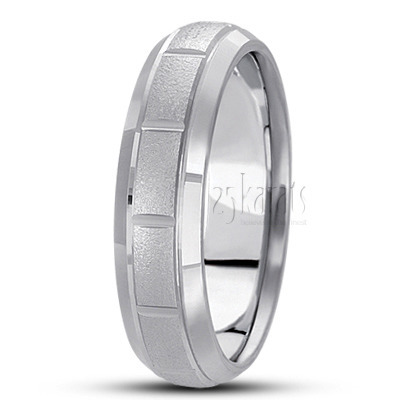 Stoned Basic Carved Wedding Band  - main view thumbnail