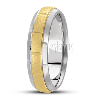 Stoned Basic Carved Wedding Band  - view 3 thumbnail