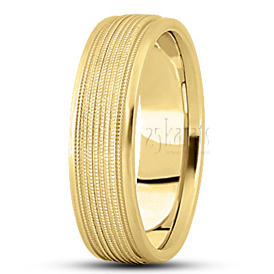 Milgrain Diamond Cut Wedding Band  - view 3