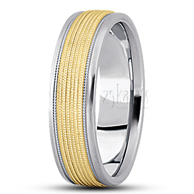 Milgrain Diamond Cut Wedding Band  - main view