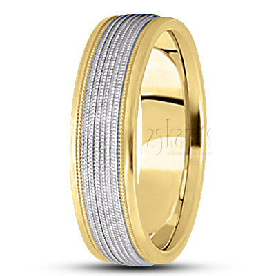 Milgrain Diamond Cut Wedding Band  - view 4