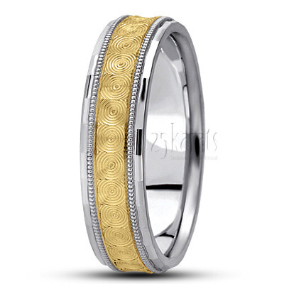 Circle Motif Diamond Cut Wedding Band  - main view thumbnail