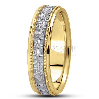 Circle Motif Diamond Cut Wedding Band  - view 4 thumbnail