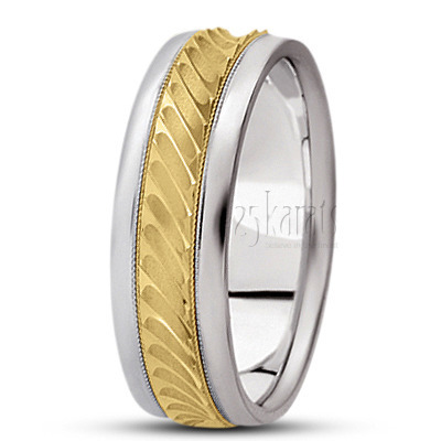 Elegant Carved Design Wedding Band  - main view thumbnail