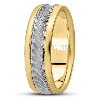 Elegant Carved Design Wedding Band  - view 4 thumbnail
