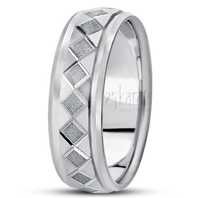 Trendy Diamond Carved Wedding Ring  - view 2