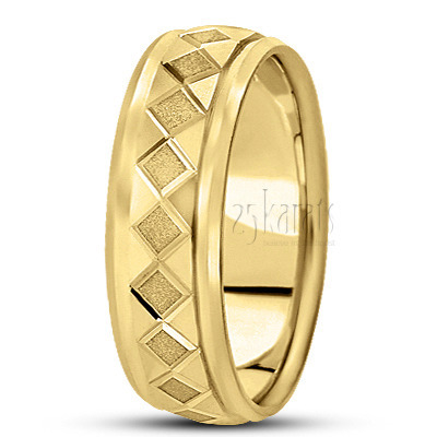Trendy Diamond Carved Wedding Ring  - view 3 thumbnail