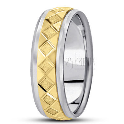 Trendy Diamond Carved Wedding Ring  - main view