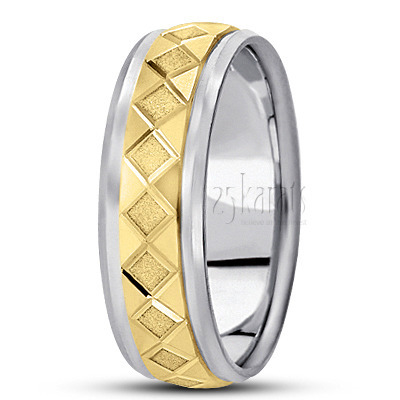 Trendy Diamond Carved Wedding Ring 