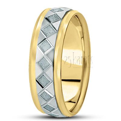 Trendy Diamond Carved Wedding Ring  - view 4