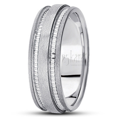 Elegant Carved Design Wedding Ring  - view 2 thumbnail