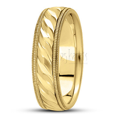 Ridged Wave Design Basic Wedding Band  - view 3 thumbnail