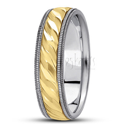 Ridged Wave Design Basic Wedding Band  - main view thumbnail