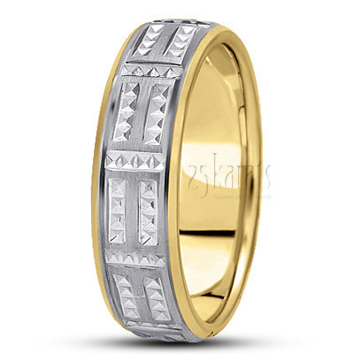 Elegant Diamond Carved Wedding Band  - main view thumbnail