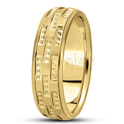 Grooved Basic Carved Wedding Band  1 - view 3 thumbnail