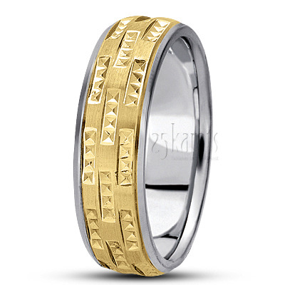 Grooved Basic Carved Wedding Band  1 - main view